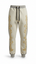 Streetwear Joggers With Gold Scripture Detail