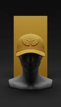 Electric gold snapback with angel wings logo