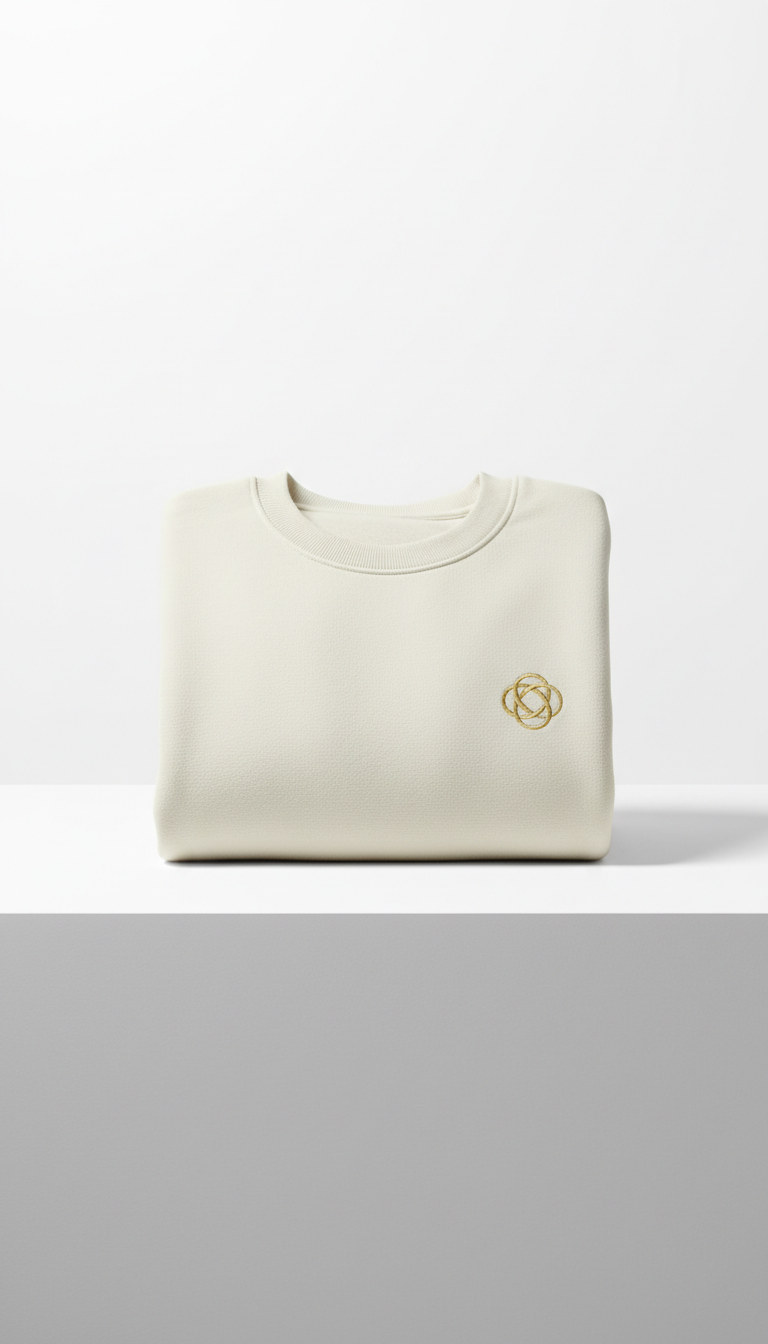 Fleece Crewneck With Gold Accent Logo